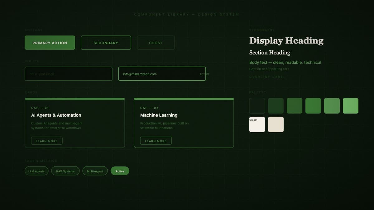 Design system component library with consistent interaction patterns